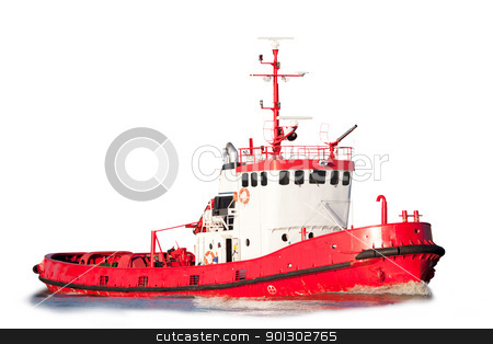 To use this stock image in your creative project, please select the size you need over to the right and click the "Add to Cart" button.
Your downloaded image will come with the Cutcaster watermark removed so don’t worry about the watermark you see on this page. Isolated Tug Boat stock photo, An isolated tug boat equipped with saftey equipment by Tyler Olson