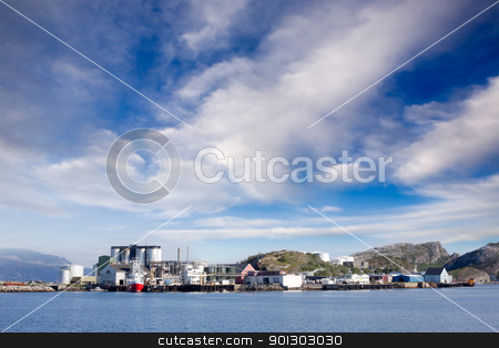 To use this stock image in your creative project, please select the size you need over to the right and click the "Add to Cart" button.
Your downloaded image will come with the Cutcaster watermark removed so don’t worry about the watermark you see on this page. Shipping Industry stock photo, Coast shipping industry buildings in northern Norway by Tyler Olson