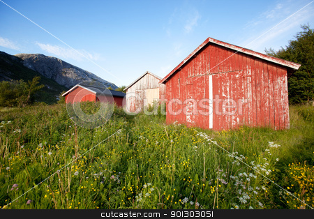 To use this stock image in your creative project, please select the size you need over to the right and click the "Add to Cart" button.
Your downloaded image will come with the Cutcaster watermark removed so don’t worry about the watermark you see on this page. Boat House Norway stock photo, A group of old boat houses on the coast of Norway by Tyler Olson