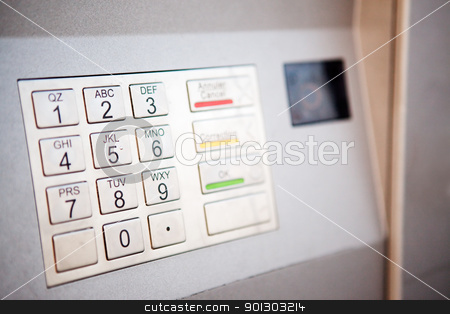 To use this stock image in your creative project, please select the size you need over to the right and click the "Add to Cart" button.
Your downloaded image will come with the Cutcaster watermark removed so don’t worry about the watermark you see on this page. Bank Machine stock photo, A close up detail of an outdoor bank machine; shallow depth of field with critical focus on middle row of numbers by Tyler Olson