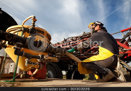 To use this stock image in your creative project, please select the size you need over to the right and click the "Add to Cart" button.
Your downloaded image will come with the Cutcaster watermark removed so don’t worry about the watermark you see on this page. Chemical Safety stock photo, A man filling a high clearance sparying with good chemical safety by Tyler Olson