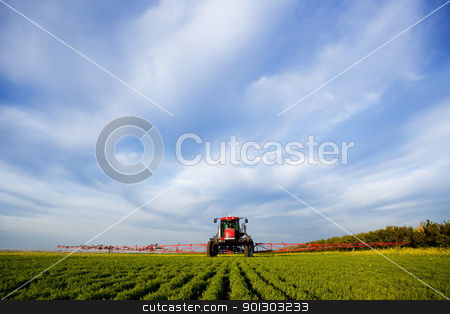 To use this stock image in your creative project, please select the size you need over to the right and click the "Add to Cart" button.
Your downloaded image will come with the Cutcaster watermark removed so don’t worry about the watermark you see on this page. High Clearance Sprayer stock photo, A high clearance sprayer on a field in a prairie landscape by Tyler Olson