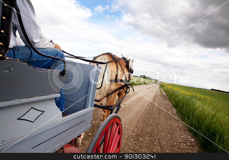 To use this stock image in your creative project, please select the size you need over to the right and click the "Add to Cart" button.
Your downloaded image will come with the Cutcaster watermark removed so don’t worry about the watermark you see on this page. Horse and Cart stock photo, A horse pulling a cart accross a beautiful Saskatchewan landscape by Tyler Olson