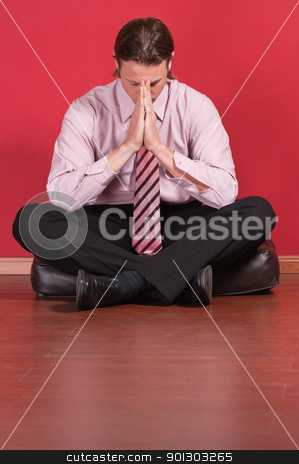 To use this stock image in your creative project, please select the size you need over to the right and click the "Add to Cart" button.
Your downloaded image will come with the Cutcaster watermark removed so don’t worry about the watermark you see on this page. Business executive sitting on the floor stock photo, Business executive sitting on the floor with hand clasped by Tyler Olson