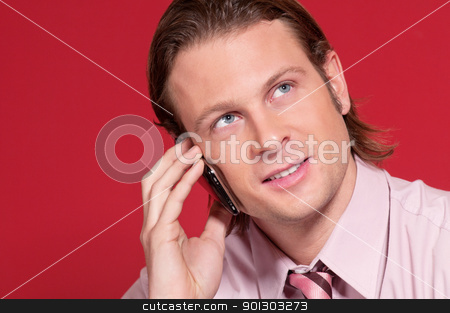 To use this stock image in your creative project, please select the size you need over to the right and click the "Add to Cart" button.
Your downloaded image will come with the Cutcaster watermark removed so don’t worry about the watermark you see on this page. Businessman talking over the cellphone stock photo, Smart businessman talking over the cellphone and looking away by Tyler Olson