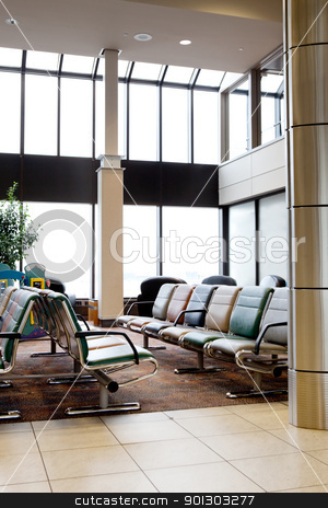 To use this stock image in your creative project, please select the size you need over to the right and click the "Add to Cart" button.
Your downloaded image will come with the Cutcaster watermark removed so don’t worry about the watermark you see on this page. Airport Interior stock photo, An empty interior of an airport with large windows by Tyler Olson
