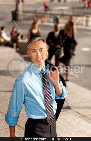 To use this stock image in your creative project, please select the size you need over to the right and click the "Add to Cart" button.
Your downloaded image will come with the Cutcaster watermark removed so don’t worry about the watermark you see on this page. Casual Business Man stock photo, A casual candid portrait of an Asian looking business man by Tyler Olson