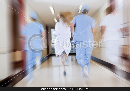 To use this stock image in your creative project, please select the size you need over to the right and click the "Add to Cart" button.
Your downloaded image will come with the Cutcaster watermark removed so don’t worry about the watermark you see on this page. Doctor and nurse running in passageway stock photo, Doctor and nurse running in passageway of hospital by Tyler Olson
