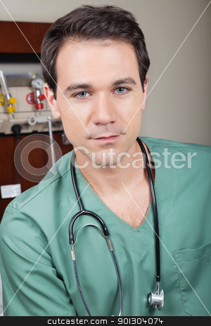 To use this stock image in your creative project, please select the size you need over to the right and click the "Add to Cart" button.
Your downloaded image will come with the Cutcaster watermark removed so don’t worry about the watermark you see on this page. Portrait of male surgeon stock photo, Portrait of male doctor in hospital by Tyler Olson