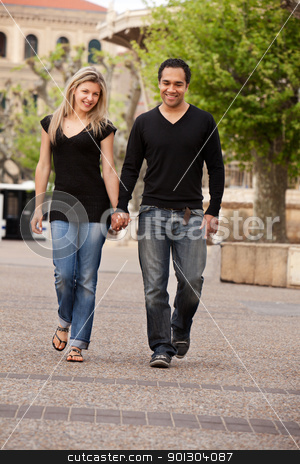 To use this stock image in your creative project, please select the size you need over to the right and click the "Add to Cart" button.
Your downloaded image will come with the Cutcaster watermark removed so don’t worry about the watermark you see on this page. European Couple Walk stock photo, A couple walking outdoors in an urban landscape. by Tyler Olson
