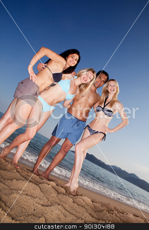 To use this stock image in your creative project, please select the size you need over to the right and click the "Add to Cart" button.
Your downloaded image will come with the Cutcaster watermark removed so don’t worry about the watermark you see on this page. Happy Friends on Beach stock photo, A group of friends having fun on the beach by Tyler Olson