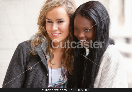 To use this stock image in your creative project, please select the size you need over to the right and click the "Add to Cart" button.
Your downloaded image will come with the Cutcaster watermark removed so don’t worry about the watermark you see on this page. Female friends looking at something stock photo, Two female friends looking at something interesting by Tyler Olson