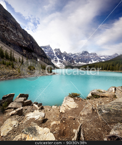 To use this stock image in your creative project, please select the size you need over to the right and click the "Add to Cart" button.
Your downloaded image will come with the Cutcaster watermark removed so don’t worry about the watermark you see on this page. Moraine Lake stock photo, Landscape of Moraine Lake, Banff National Park, Alberta, Canada by Tyler Olson