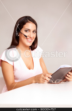 To use this stock image in your creative project, please select the size you need over to the right and click the "Add to Cart" button.
Your downloaded image will come with the Cutcaster watermark removed so don’t worry about the watermark you see on this page. Remote Business Meeting stock photo, A business woman in a teleconfercnce call / meeting by Tyler Olson