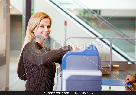 To use this stock image in your creative project, please select the size you need over to the right and click the "Add to Cart" button.
Your downloaded image will come with the Cutcaster watermark removed so don’t worry about the watermark you see on this page. Portrait of a young woman smiling after shopping stock photo, Portrait of a young woman smiling after shopping at supermarket by Tyler Olson