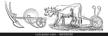 To use this stock image in your creative project, please select the size you need over to the right and click the "Add to Cart" button.
Your downloaded image will come with the Cutcaster watermark removed so don’t worry about the watermark you see on this page. Plough vintage engraving stock vector clipart, Plough, vintage engraving. Old engraved illustration of a type of Plough being pulled by water buffalos. by Patrick Guenette