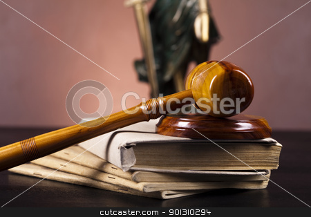 To use this stock image in your creative project, please select the size you need over to the right and click the "Add to Cart" button.
Your downloaded image will come with the Cutcaster watermark removed so don’t worry about the watermark you see on this page. Wooden gavel barrister stock photo, Law and justice concept in studio. by Sebastian Duda
