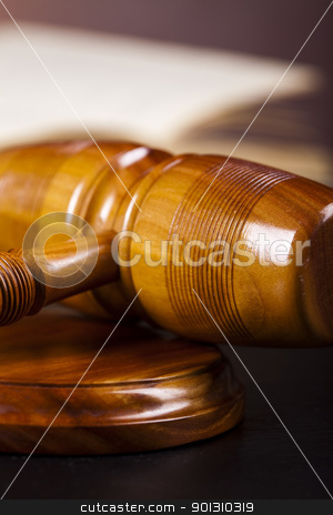To use this stock image in your creative project, please select the size you need over to the right and click the "Add to Cart" button.
Your downloaded image will come with the Cutcaster watermark removed so don’t worry about the watermark you see on this page. Judges wooden gavel stock photo, Law and justice concept in studio. by Sebastian Duda