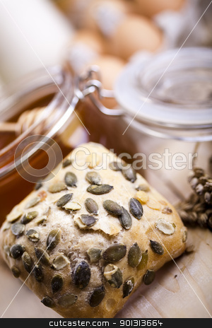 To use this stock image in your creative project, please select the size you need over to the right and click the "Add to Cart" button.
Your downloaded image will come with the Cutcaster watermark removed so don’t worry about the watermark you see on this page. Compositions bread stock photo, Still-life assortment of baked bread. by Sebastian Duda