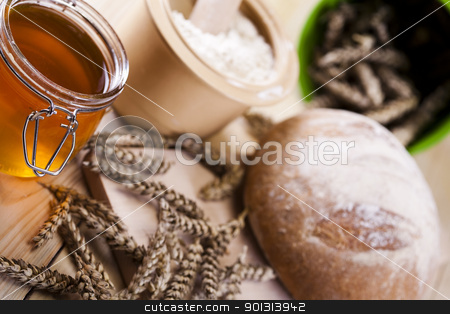 To use this stock image in your creative project, please select the size you need over to the right and click the "Add to Cart" button.
Your downloaded image will come with the Cutcaster watermark removed so don’t worry about the watermark you see on this page. Assortment of baked bread stock photo, Still-life assortment of breakfast. by Sebastian Duda
