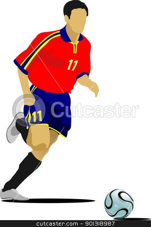 To use this stock image in your creative project, please select the size you need over to the right and click the "Add to Cart" button.
Your downloaded image will come with the Cutcaster watermark removed so don’t worry about the watermark you see on this page. Soccer players. Colored Vector illustration for designers stock vector clipart, Soccer players. Colored Vector illustration for designers by Leonid Dorfman