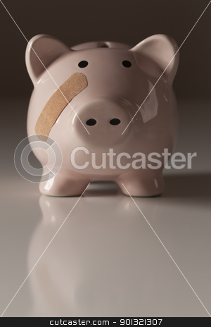 To use this stock image in your creative project, please select the size you need over to the right and click the "Add to Cart" button.
Your downloaded image will come with the Cutcaster watermark removed so don’t worry about the watermark you see on this page. Piggy Bank with Bandage on Face stock photo, Piggy Bank with Bandage on Face on Gradated Background. by Andy Dean