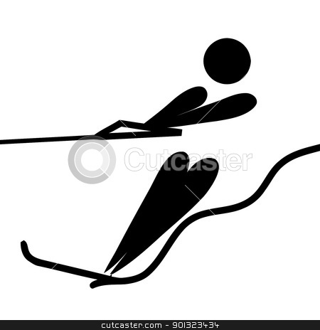 To use this stock image in your creative project, please select the size you need over to the right and click the "Add to Cart" button.
Your downloaded image will come with the Cutcaster watermark removed so don’t worry about the watermark you see on this page. Water skiing sign stock photo, Black silhouetted water skiing sign or symbol; isolated on white background. by Martin Crowdy