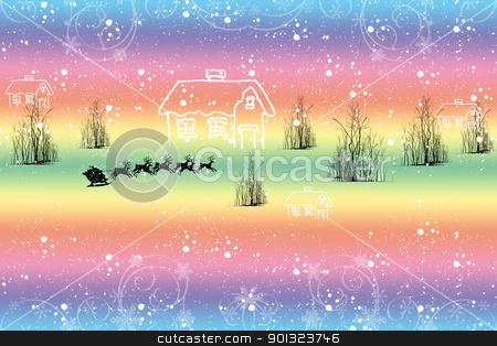 To use this stock image in your creative project, please select the size you need over to the right and click the "Add to Cart" button.
Your downloaded image will come with the Cutcaster watermark removed so don’t worry about the watermark you see on this page. Winter landscape stock vector clipart, Colorful winter landscape with snowflakes and trees by Ingvar Bjork