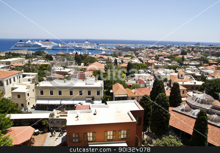 To use this stock image in your creative project, please select the size you need over to the right and click the "Add to Cart" button.
Your downloaded image will come with the Cutcaster watermark removed so don’t worry about the watermark you see on this page. Beautiful view of Rhodes Old Town. stock photo, Beautiful view of Rhodes Old Town.
by Sasas Design