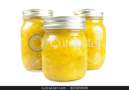 To use this stock image in your creative project, please select the size you need over to the right and click the "Add to Cart" button.
Your downloaded image will come with the Cutcaster watermark removed so don’t worry about the watermark you see on this page. Three Jars of Relish stock photo, Three jars of relish, isolated against a white background. by Richard Nelson