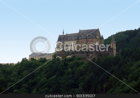 To use this stock image in your creative project, please select the size you need over to the right and click the "Add to Cart" button.
Your downloaded image will come with the Cutcaster watermark removed so don’t worry about the watermark you see on this page. idyllic Vianden Castle stock photo, pictorial scenery showing Vianden Castle in Luxembourg at summer time by prill