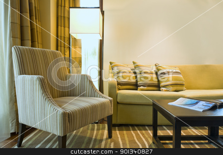 To use this stock image in your creative project, please select the size you need over to the right and click the "Add to Cart" button.
Your downloaded image will come with the Cutcaster watermark removed so don’t worry about the watermark you see on this page. Seating area of a luxury living room stock photo, Seating area of a luxury living room in brown beige color by Ulrich Schade