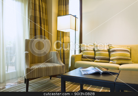 To use this stock image in your creative project, please select the size you need over to the right and click the "Add to Cart" button.
Your downloaded image will come with the Cutcaster watermark removed so don’t worry about the watermark you see on this page. Seating area of a luxury living room stock photo, Seating area of a luxury living room in brown beige color by Ulrich Schade
