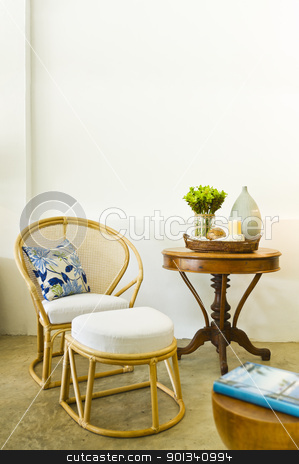 To use this stock image in your creative project, please select the size you need over to the right and click the "Add to Cart" button.
Your downloaded image will come with the Cutcaster watermark removed so don’t worry about the watermark you see on this page. Table chair combination bamboo rattan seating area stock photo, Table chair combination bamboo rattan seating area beautiful interior design by Ulrich Schade