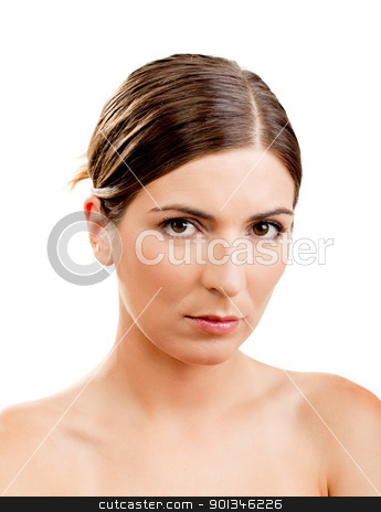 To use this stock image in your creative project, please select the size you need over to the right and click the "Add to Cart" button.
Your downloaded image will come with the Cutcaster watermark removed so don’t worry about the watermark you see on this page. Beauty stock photo, Portrait of a beautiful woman isolated on white by ikostudio