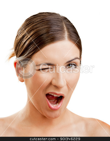 To use this stock image in your creative project, please select the size you need over to the right and click the "Add to Cart" button.
Your downloaded image will come with the Cutcaster watermark removed so don’t worry about the watermark you see on this page. Blink the eye stock photo, Portrait of a beautiful woman blinking eyes by ikostudio
