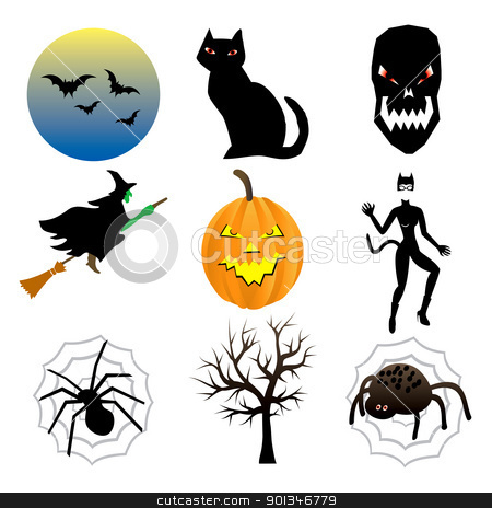 To use this stock image in your creative project, please select the size you need over to the right and click the "Add to Cart" button.
Your downloaded image will come with the Cutcaster watermark removed so don’t worry about the watermark you see on this page. Halloween Icons stock vector clipart, Vector Illustration of nine different Halloween icons. by Basheera Hassanali