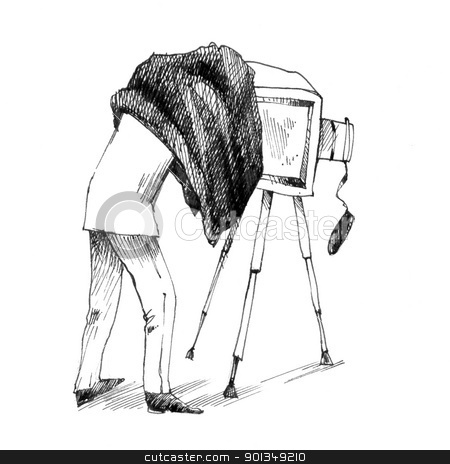 To use this stock image in your creative project, please select the size you need over to the right and click the "Add to Cart" button.
Your downloaded image will come with the Cutcaster watermark removed so don’t worry about the watermark you see on this page. retro photographer making a photo stock photo, vintage drawing illustration of photographer making a photo by Igor Zakowski