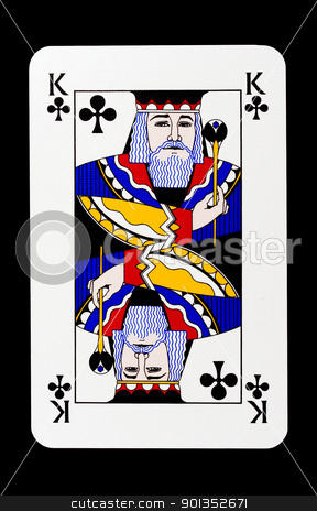 To use this stock image in your creative project, please select the size you need over to the right and click the "Add to Cart" button.
Your downloaded image will come with the Cutcaster watermark removed so don’t worry about the watermark you see on this page. King of clubs stock photo, King of clubs isolated on black by Sasas Design