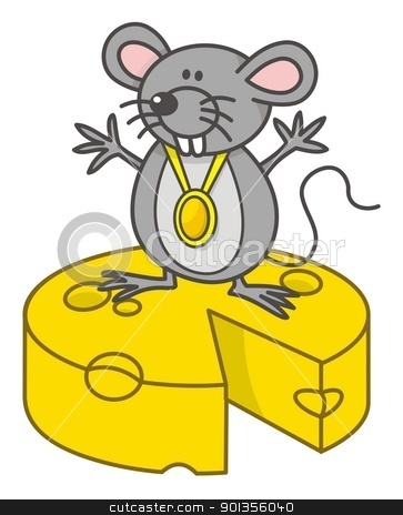 To use this stock image in your creative project, please select the size you need over to the right and click the "Add to Cart" button.
Your downloaded image will come with the Cutcaster watermark removed so don’t worry about the watermark you see on this page. Mouse champion stock vector clipart, Mouse champion cartoon with medal standing on yellow cheese. by fractal.gr
