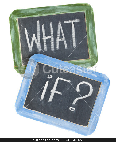 To use this stock image in your creative project, please select the size you need over to the right and click the "Add to Cart" button.
Your downloaded image will come with the Cutcaster watermark removed so don’t worry about the watermark you see on this page. what if question stock photo, what if question - white chalk text on two vintage slate blackboards, isolated on white by Marek Uliasz