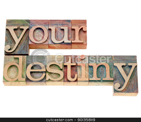 To use this stock image in your creative project, please select the size you need over to the right and click the "Add to Cart" button.
Your downloaded image will come with the Cutcaster watermark removed so don’t worry about the watermark you see on this page. your destiny in letterpress type stock photo, your destiny - isolated text in vintage wood letterpress type by Marek Uliasz