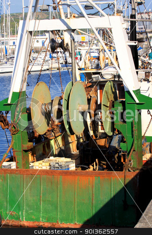 To use this stock image in your creative project, please select the size you need over to the right and click the "Add to Cart" button.
Your downloaded image will come with the Cutcaster watermark removed so don’t worry about the watermark you see on this page. details of an old fishing boat, a trawler stock photo, details of an old fishing boat, a trawler by Chretien