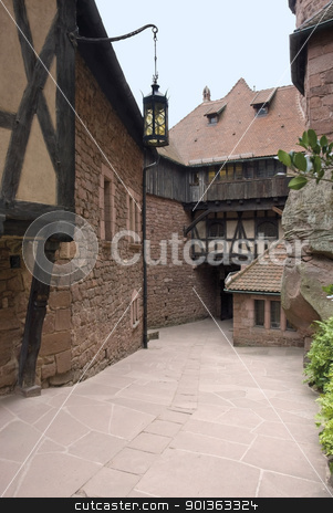 To use this stock image in your creative project, please select the size you need over to the right and click the "Add to Cart" button.
Your downloaded image will come with the Cutcaster watermark removed so don’t worry about the watermark you see on this page. courtyard at Haut-Koenigsbourg Castle stock photo, architectural detail around the courtyard of the Haut-Koenigsbourg Castle, a historic castle located in a area named Alsace in France by prill