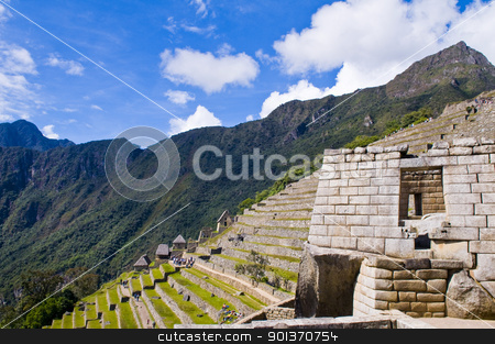 To use this stock image in your creative project, please select the size you need over to the right and click the "Add to Cart" button.
Your downloaded image will come with the Cutcaster watermark removed so don’t worry about the watermark you see on this page. Machu Pichu stock photo, View of the archeological site of Machu Pichu by Kobby Dagan