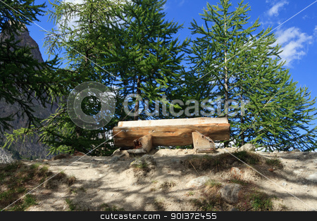 To use this stock image in your creative project, please select the size you need over to the right and click the "Add to Cart" button.
Your downloaded image will come with the Cutcaster watermark removed so don’t worry about the watermark you see on this page. panoramic bench stock photo, wooden bench betwwen trees in Italian Alps by ANTONIO SCARPI