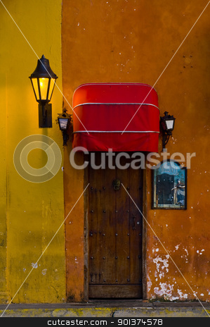 To use this stock image in your creative project, please select the size you need over to the right and click the "Add to Cart" button.
Your downloaded image will come with the Cutcaster watermark removed so don’t worry about the watermark you see on this page. Cartagena de Indias stock photo, The architecture of