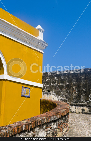 To use this stock image in your creative project, please select the size you need over to the right and click the "Add to Cart" button.
Your downloaded image will come with the Cutcaster watermark removed so don’t worry about the watermark you see on this page. Cartagena de Indias stock photo, The architecture of