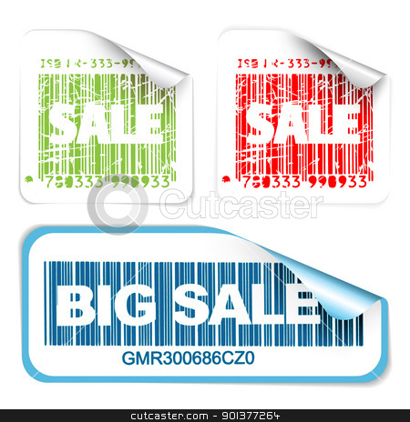 To use this stock image in your creative project, please select the size you need over to the right and click the "Add to Cart" button.
Your downloaded image will come with the Cutcaster watermark removed so don’t worry about the watermark you see on this page. Set of fresh white sale labels stock vector clipart, Set of fresh white sale labels with bar codes (vivid colors) - see my portfolio for more labels by orson