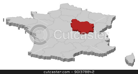 To use this stock image in your creative project, please select the size you need over to the right and click the "Add to Cart" button.
Your downloaded image will come with the Cutcaster watermark removed so don’t worry about the watermark you see on this page. Map of France, Burgundy highlighted stock vector clipart, Political map of France with the several regions where Burgundy is highlighted. by Schwabenblitz